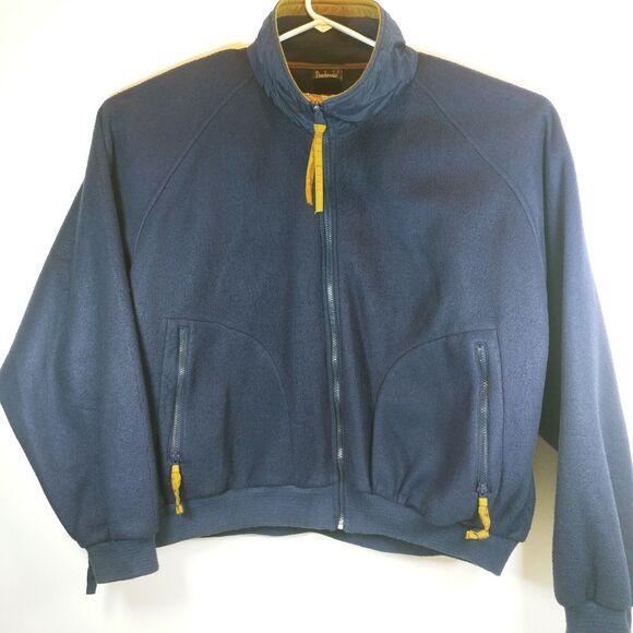 Vtg Dunbrooke Sport Full Zip Fleece Jacket Sz XXL Blue Brown Warm zip pockets - Picture 1 of 8